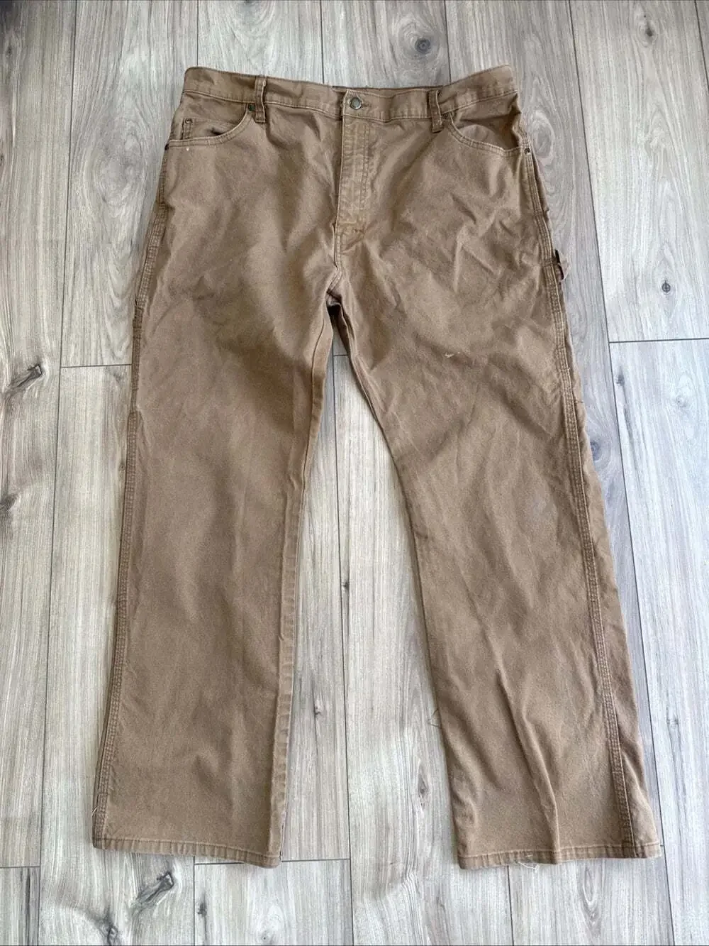 Dickies Carpenter Pants Mens 38x30 Y2K Distressed Faded Brown Workwear Grunge